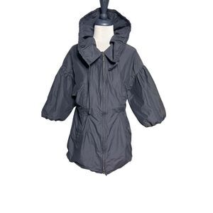 Vince Size Large Black Ballon Sleeve Peplum Utility Jacket